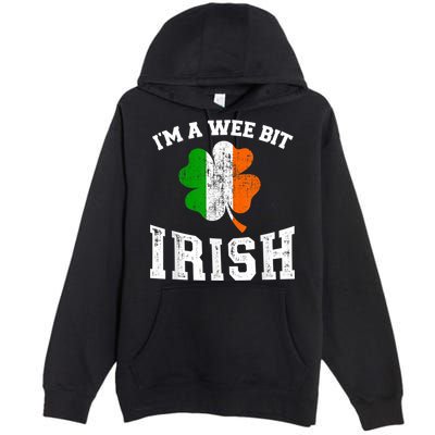 I'm wee bit irish with ireland shamrock for St Patricks day Premium Pullover Hoodie