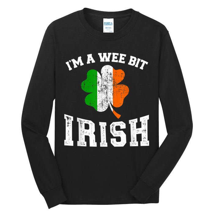 I'm wee bit irish with ireland shamrock for St Patricks day Tall Long Sleeve T-Shirt