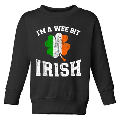 I'm wee bit irish with ireland shamrock for St Patricks day Toddler Sweatshirt