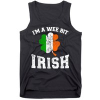 I'm wee bit irish with ireland shamrock for St Patricks day Tank Top