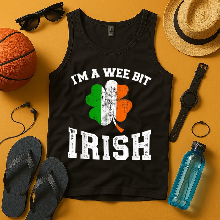 I'm wee bit irish with ireland shamrock for St Patricks day Tank Top