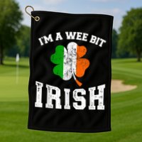 I'm wee bit irish with ireland shamrock for St Patricks day Golf Towel
