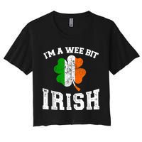 I'm wee bit irish with ireland shamrock for St Patricks day Crop Top