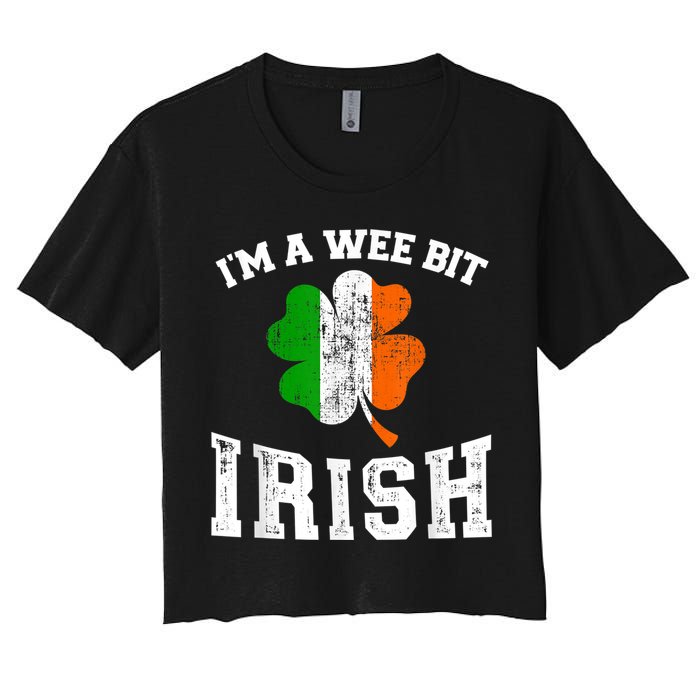 I'm wee bit irish with ireland shamrock for St Patricks day Crop Top