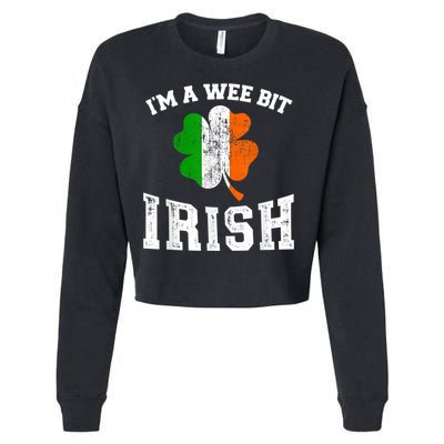 I'm wee bit irish with ireland shamrock for St Patricks day Cropped Pullover Crew