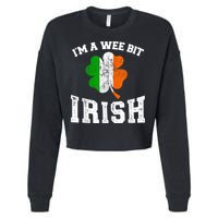 I'm wee bit irish with ireland shamrock for St Patricks day Cropped Pullover Crew