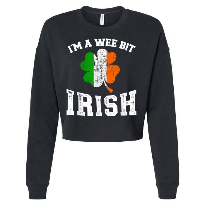 I'm wee bit irish with ireland shamrock for St Patricks day Cropped Pullover Crew