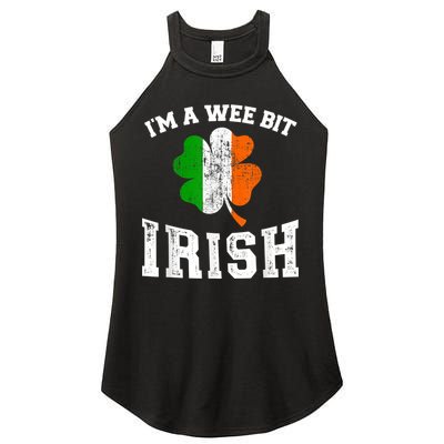 I'm wee bit irish with ireland shamrock for St Patricks day Women's Perfect Tri Rocker Tank