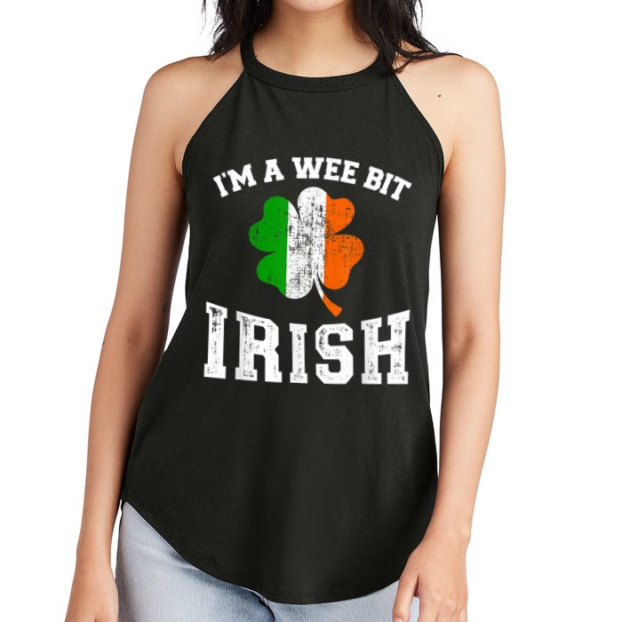 I'm wee bit irish with ireland shamrock for St Patricks day Women's Perfect Tri Rocker Tank