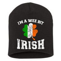 I'm wee bit irish with ireland shamrock for St Patricks day Short Acrylic Beanie