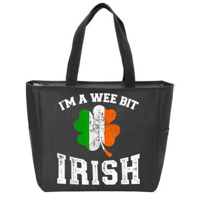 I'm wee bit irish with ireland shamrock for St Patricks day Zip Tote Bag