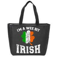 I'm wee bit irish with ireland shamrock for St Patricks day Zip Tote Bag