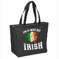 I'm wee bit irish with ireland shamrock for St Patricks day Zip Tote Bag