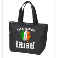 I'm wee bit irish with ireland shamrock for St Patricks day Zip Tote Bag