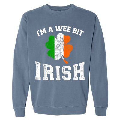 I'm wee bit irish with ireland shamrock for St Patricks day Garment-Dyed Sweatshirt
