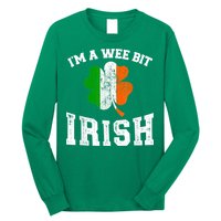 I'm wee bit irish with ireland shamrock for St Patricks day Long Sleeve Shirt