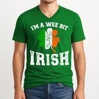 I'm wee bit irish with ireland shamrock for St Patricks day V-Neck T-Shirt