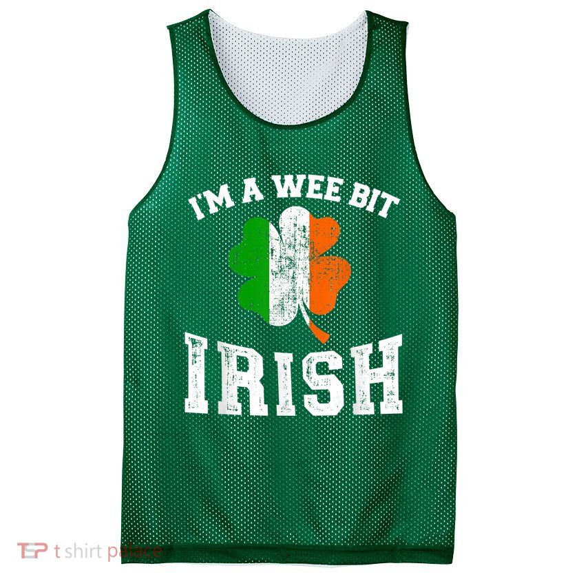 I'm wee bit irish with ireland shamrock for St Patricks day Mesh Reversible Basketball Jersey Tank