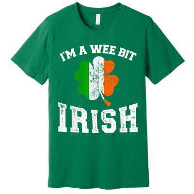 I'm wee bit irish with ireland shamrock for St Patricks day Premium T-Shirt