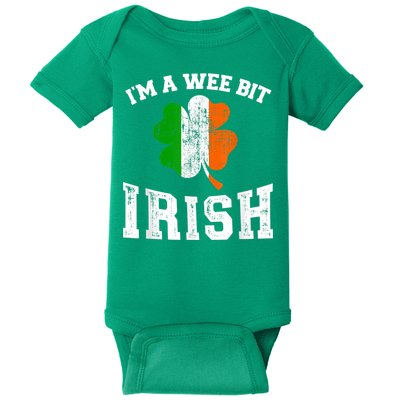I'm wee bit irish with ireland shamrock for St Patricks day Baby Bodysuit