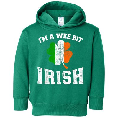 I'm wee bit irish with ireland shamrock for St Patricks day Toddler Hoodie