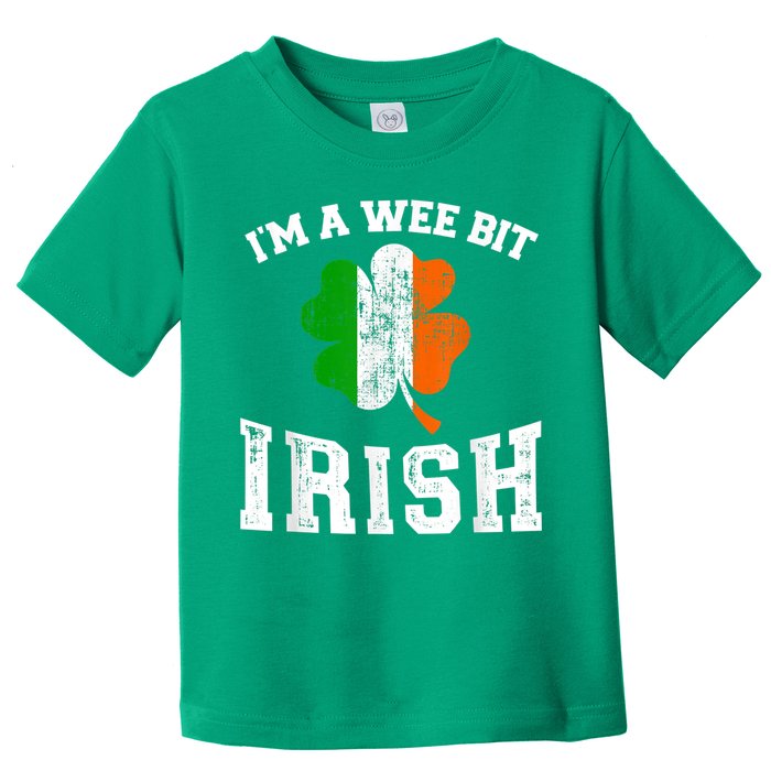 I'm wee bit irish with ireland shamrock for St Patricks day Toddler T-Shirt