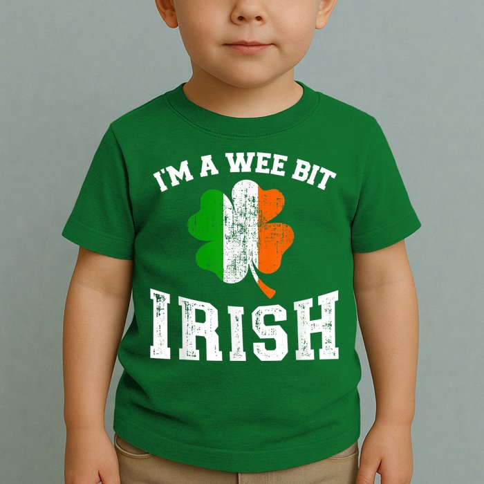 I'm wee bit irish with ireland shamrock for St Patricks day Toddler T-Shirt