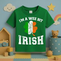 I'm wee bit irish with ireland shamrock for St Patricks day Toddler T-Shirt