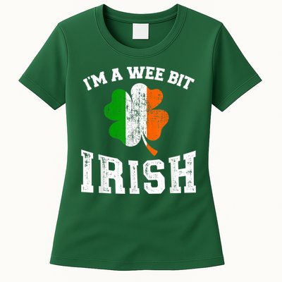 I'm wee bit irish with ireland shamrock for St Patricks day Womens T-Shirt