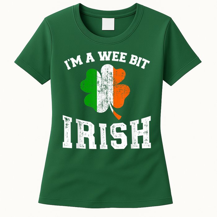 I'm wee bit irish with ireland shamrock for St Patricks day Womens T-Shirt