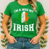 I'm wee bit irish with ireland shamrock for St Patricks day Womens T-Shirt