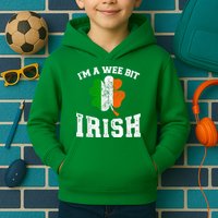 I'm wee bit irish with ireland shamrock for St Patricks day Kids Hoodie