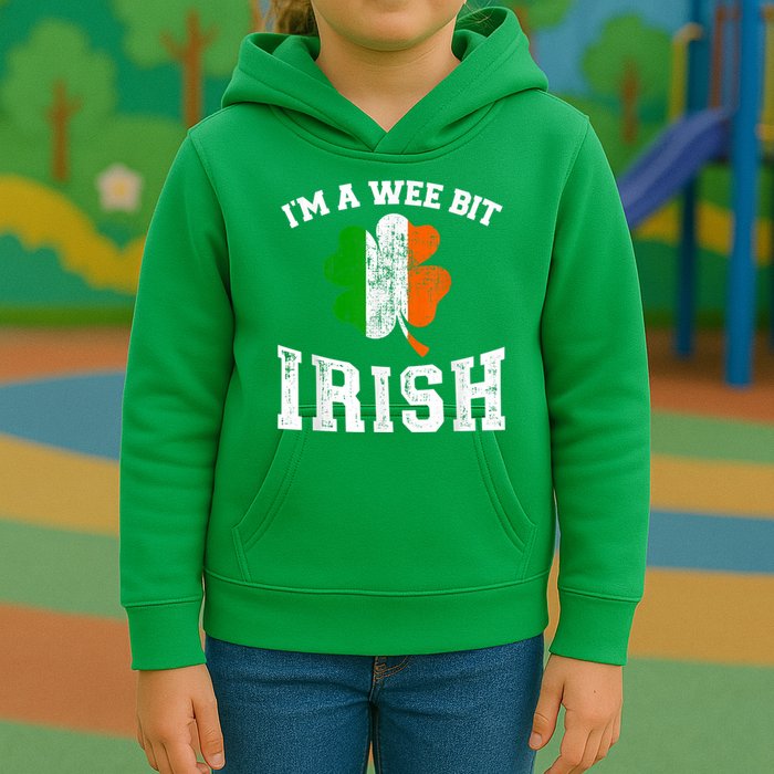 I'm wee bit irish with ireland shamrock for St Patricks day Kids Hoodie