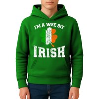 I'm wee bit irish with ireland shamrock for St Patricks day Kids Hoodie