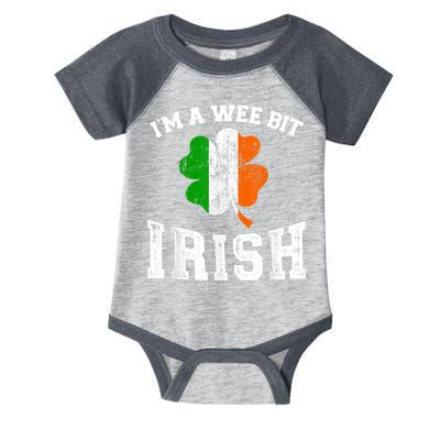 I'm wee bit irish with ireland shamrock for St Patricks day Infant Baby Jersey Bodysuit