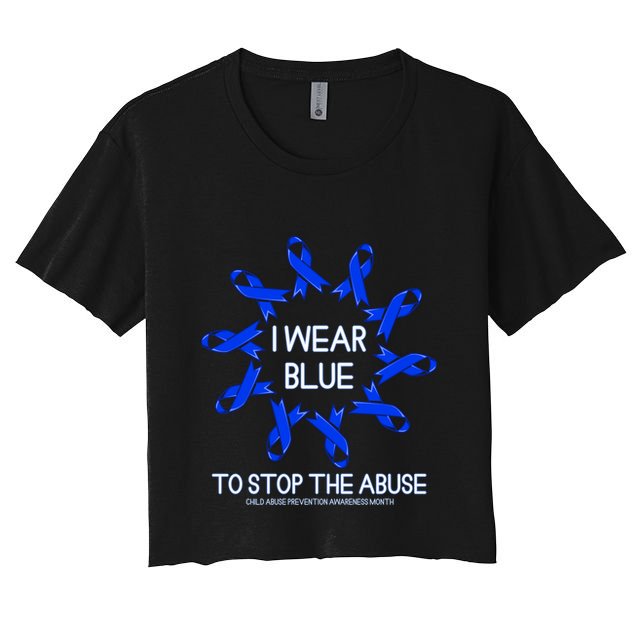 I Wear Blue To Stop The Abuse Abuse Awareness Month Gift Crop Top