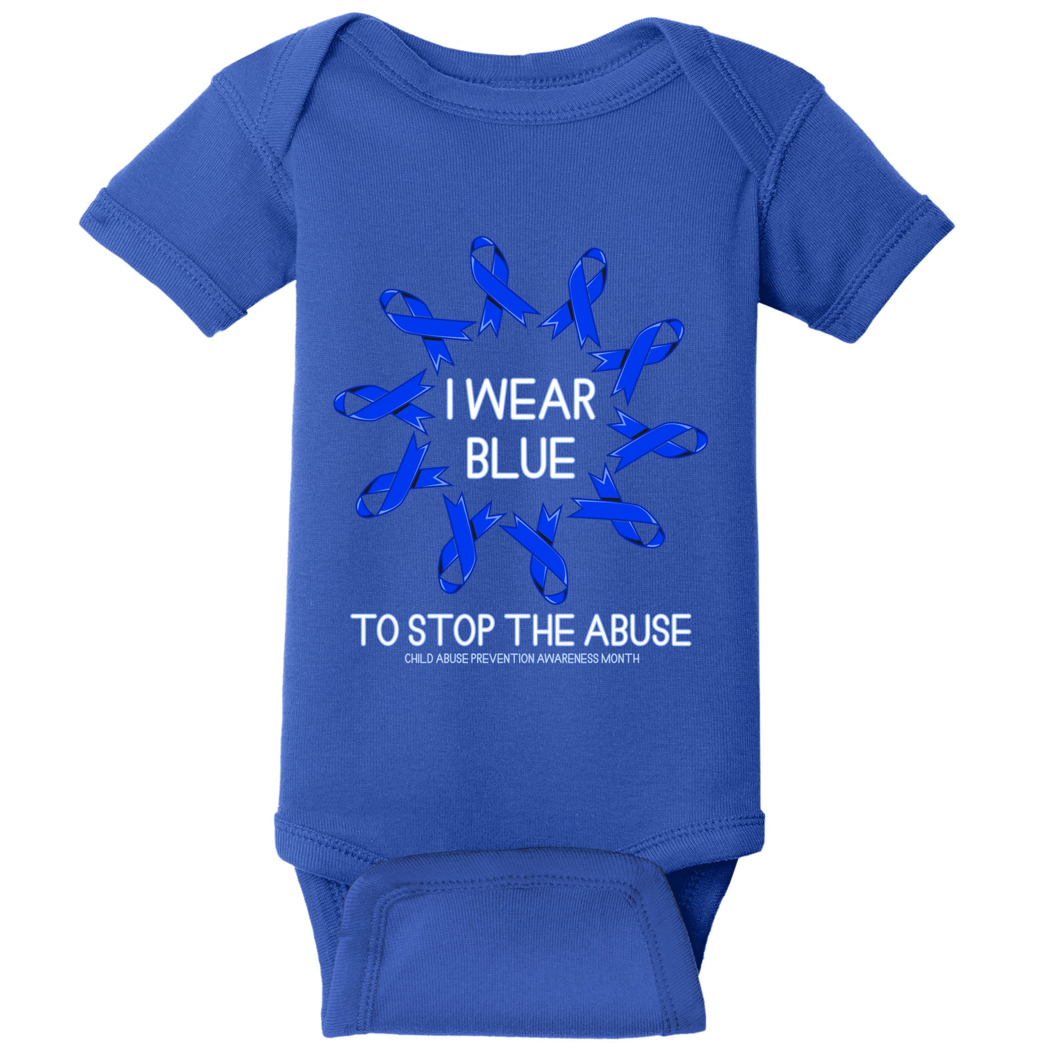 I Wear Blue To Stop The Abuse Abuse Awareness Month Gift Baby Bodysuit