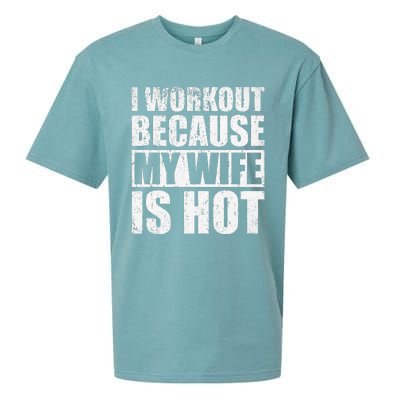 I Workout Because My Wife Is Hot Funny Fitness Workout Sueded Cloud Jersey T-Shirt