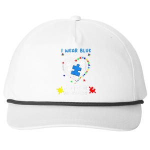 I Wear Blue For My Son Autism Awareness Month Snapback Five-Panel Rope Hat