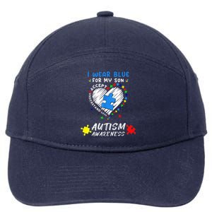 I Wear Blue For My Son Autism Awareness Month 7-Panel Snapback Hat