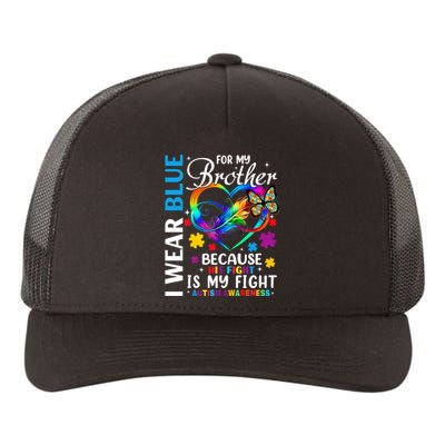 I Wear Blue For My Brother Autism Awareness Yupoong Adult 5-Panel Trucker Hat