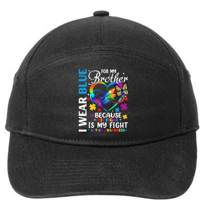 I Wear Blue For My Brother Autism Awareness 7-Panel Snapback Hat