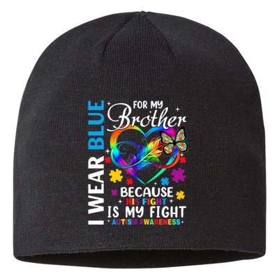 I Wear Blue For My Brother Autism Awareness Sustainable Beanie