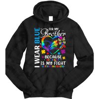 I Wear Blue For My Brother Autism Awareness Tie Dye Hoodie