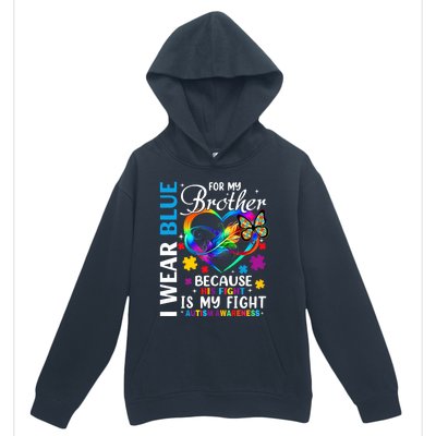 I Wear Blue For My Brother Autism Awareness Urban Pullover Hoodie