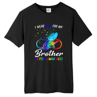 I Wear Blue For My Brother Autism Awareness Infinity Tall Fusion ChromaSoft Performance T-Shirt