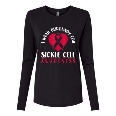 I Wear Burgundy For Sickle Cell Awareness Womens Cotton Relaxed Long Sleeve T-Shirt