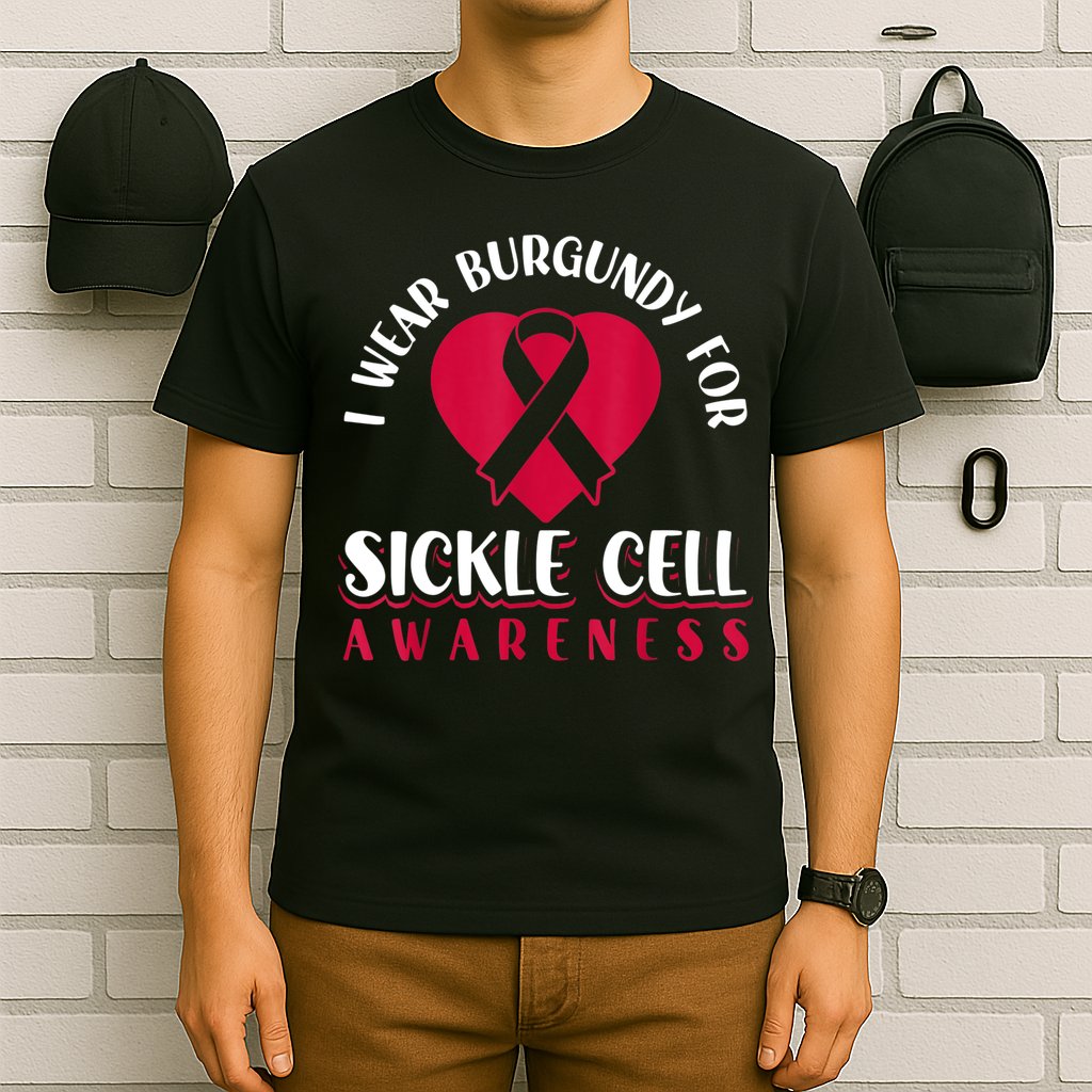 I Wear Burgundy For Sickle Cell Awareness T-Shirt
