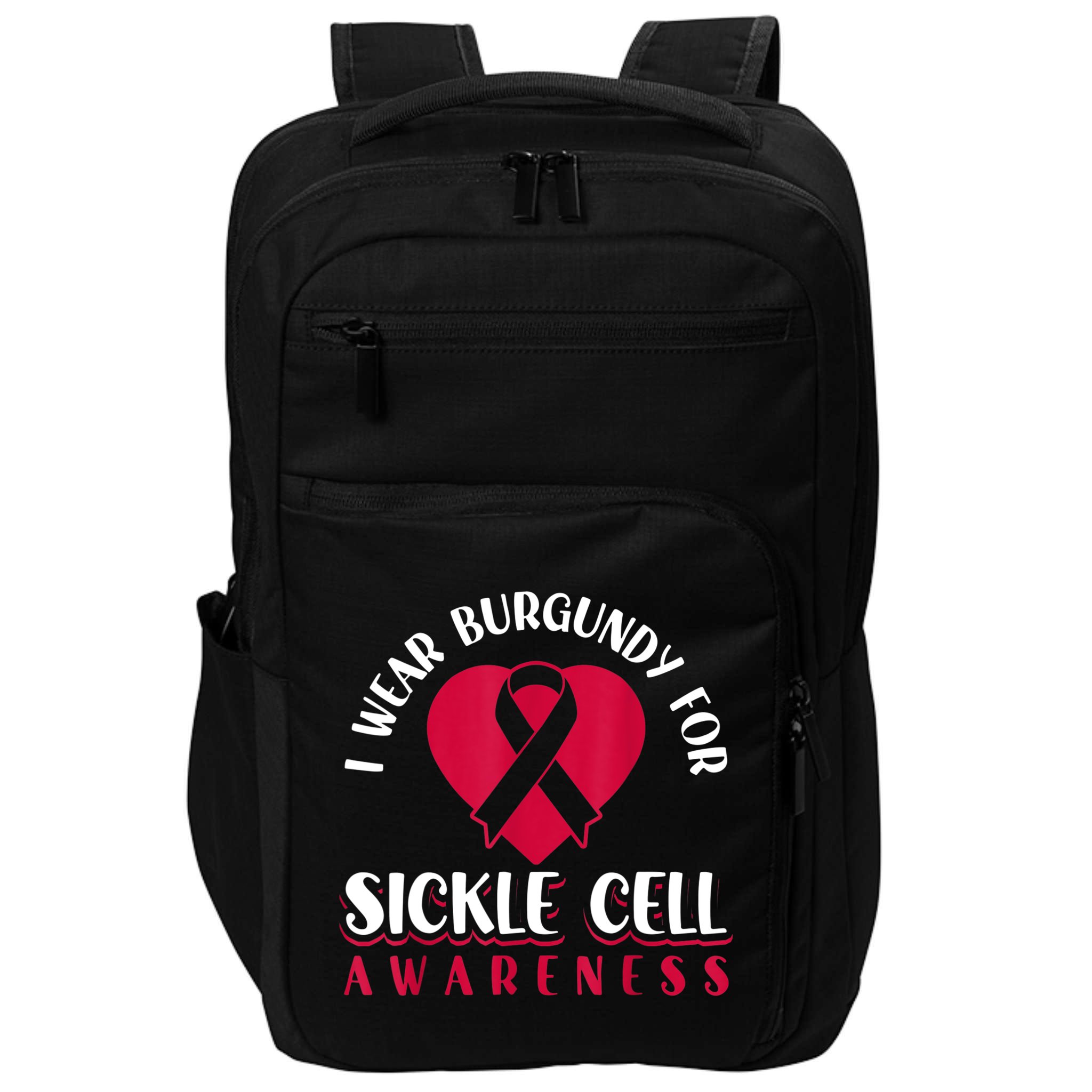 I Wear Burgundy For Sickle Cell Awareness Impact Tech Backpack