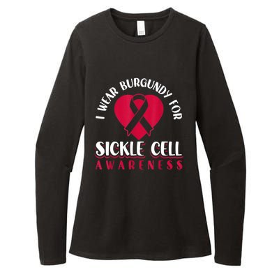 I Wear Burgundy For Sickle Cell Awareness Womens CVC Long Sleeve Shirt